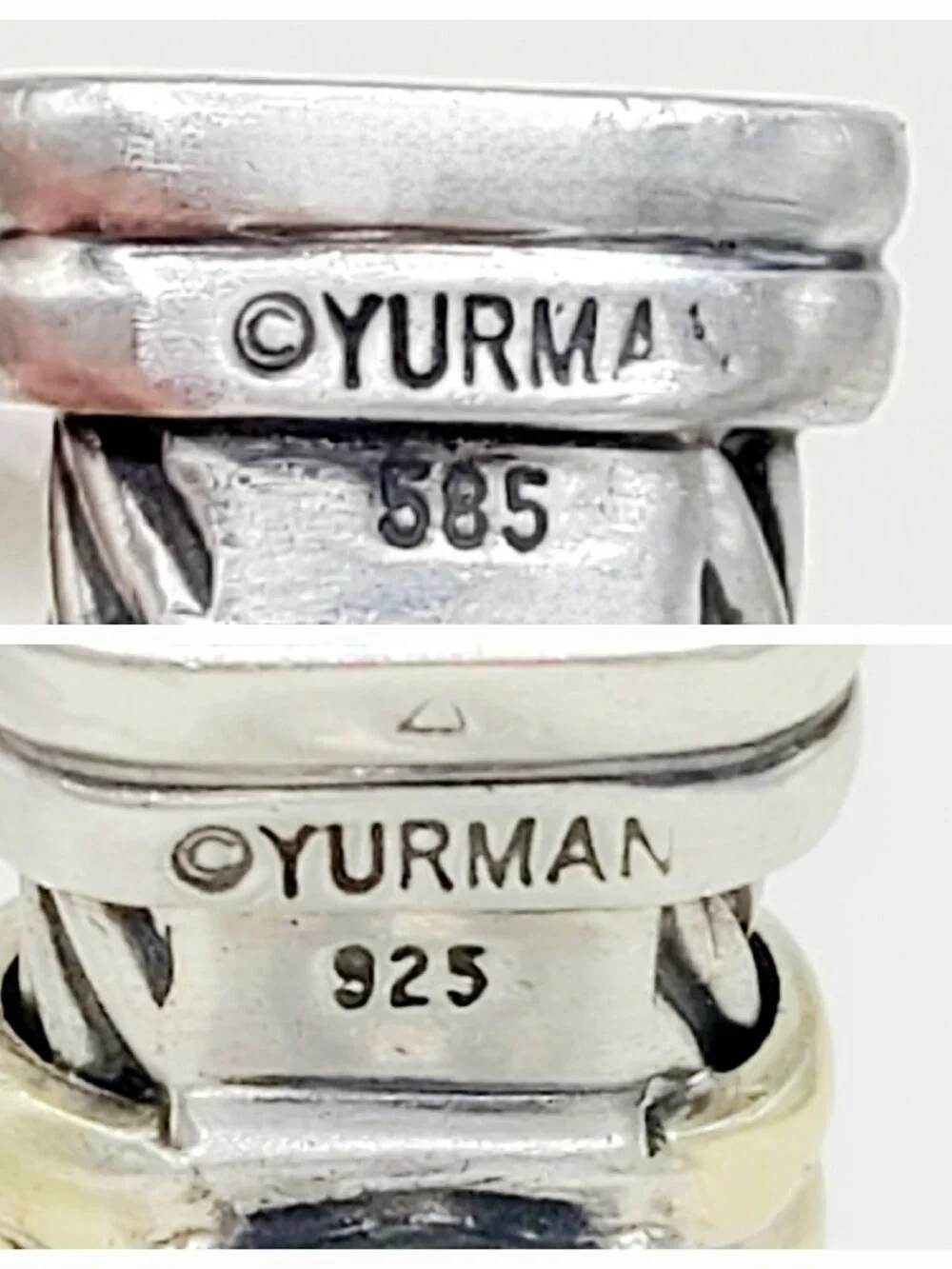 David Yurman Cable Station Cufflinks in Sterling Silver w/ 14K Yellow Gold RARE
